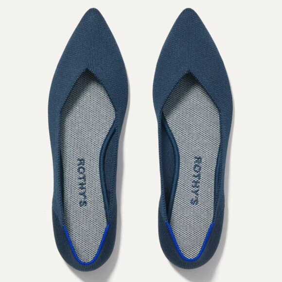 NEW with Original Box Rothy’s The Point Flats - Never Worn - Navy - Size 7 - Picture 1 of 5